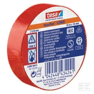 BANDA IZOLATOARE ROSIE 15MM 10M T539880001500 TESA ~