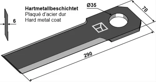 CUTIT TOCATOR DR12300 OLIMAC 290X70X6 FI35 IND-HOF 