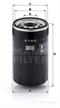 FILTRU HIDRAULIC MANN W1160/6 8002080 