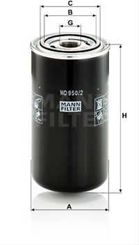 FILTRU HIDRAULIC MANN WD950/2 8002176 068959.0 131420.1