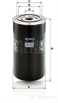 FILTRU HIDRAULIC MANN WD950/2 8002176 068959.0 131420.1