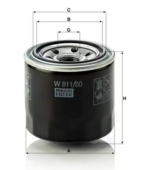 FILTRU MOTOR MANN W811/80 8002171