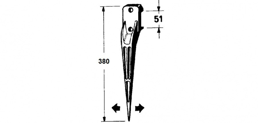 FURCA ALIMENTARE 59.216 536220 55-0017 NH 38CM