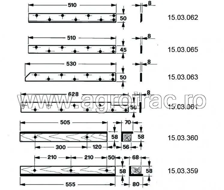 SET LEMN PISTON 58.238-S GAL 6000 6100 L'AR