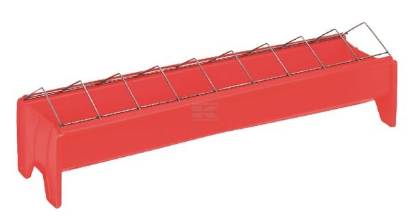 Troacă plastic Kerbl, roșie, 120x750mm pentru păsări