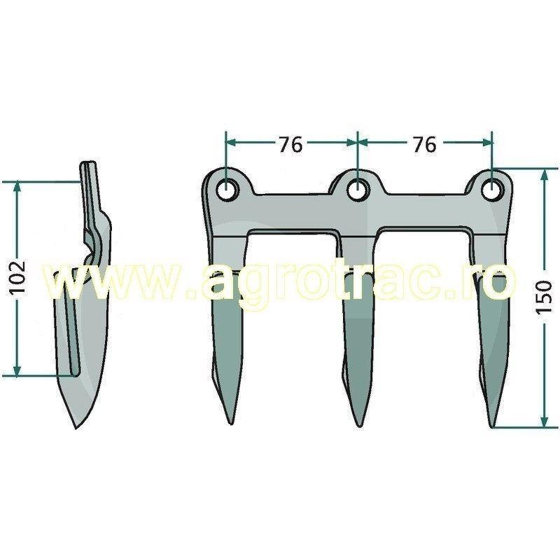 Deget triplu H25603 pentru John Deere