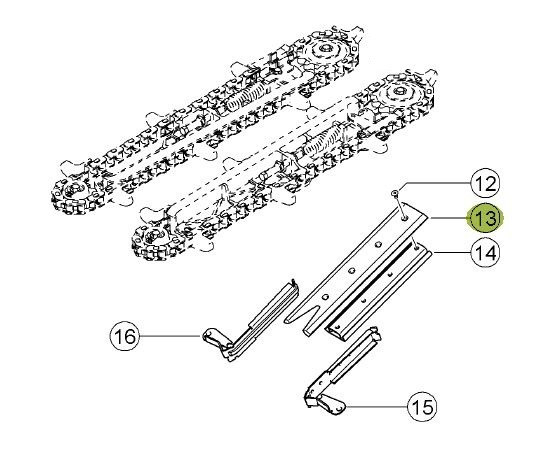 Cutit kit floare pasiv pentru heder de porumb Claas dreapta