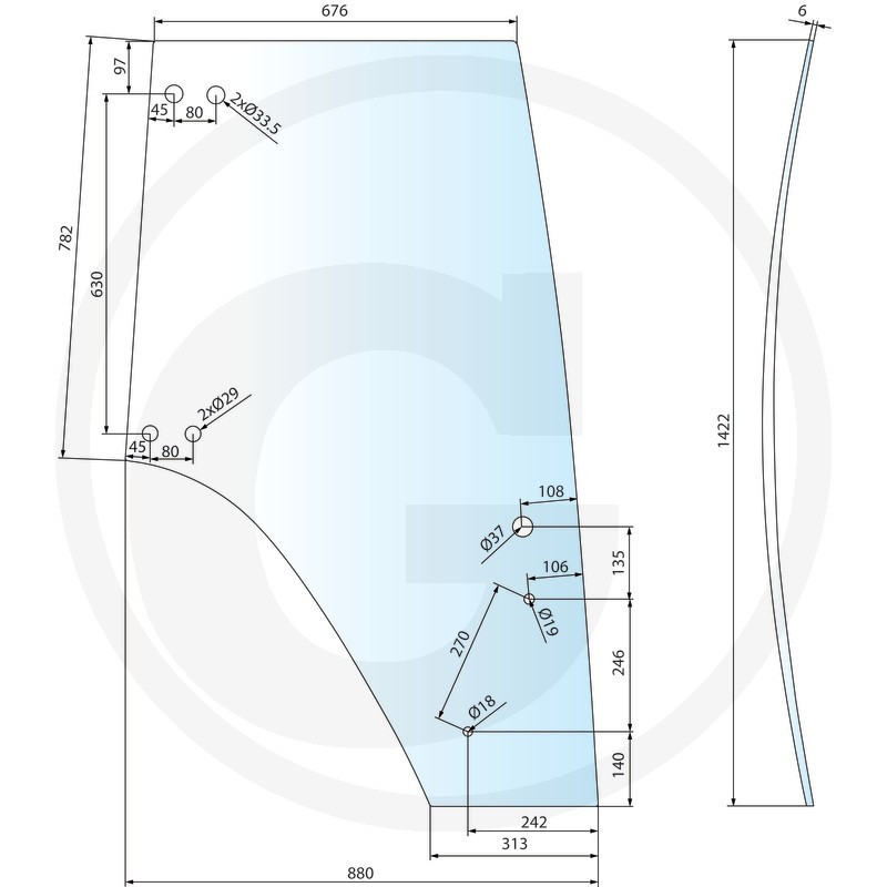 Usa sticla 117810030010 stanga pentru Fendt