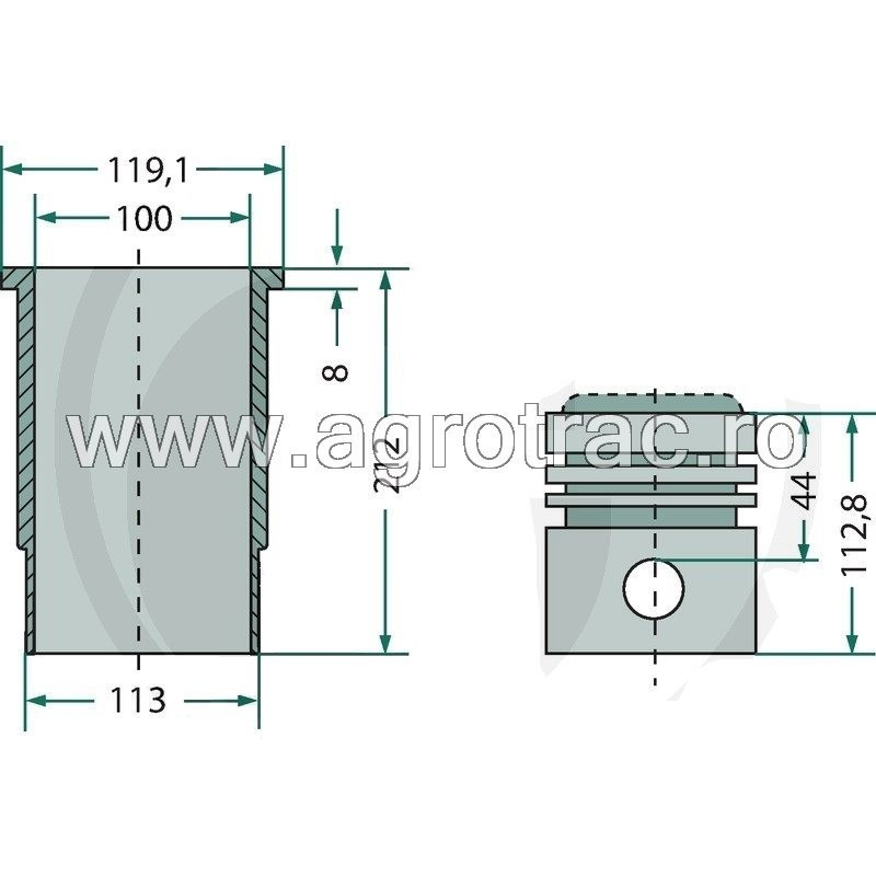 Set piston 7701200917 pentru Motor MWM D226 D227