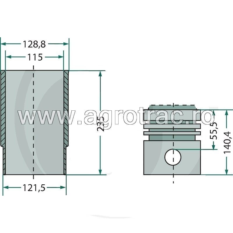 Set piston 1901492+4850230 pentru Fiat motor Iveco