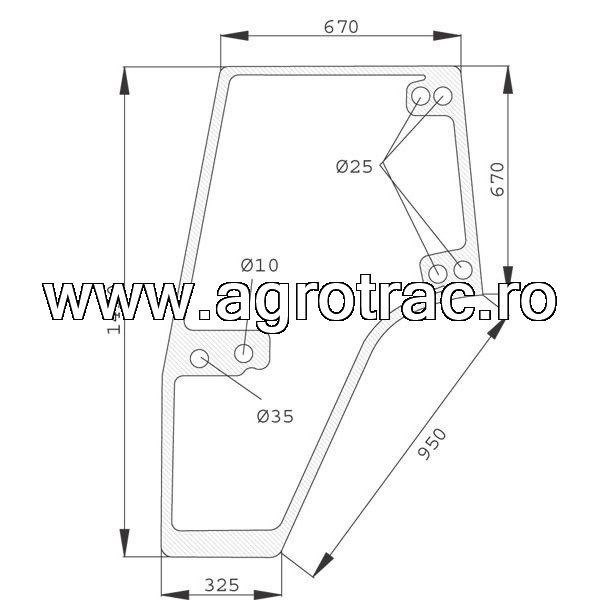Usa sticla 1-34-621-090 stanga pentru Case IH New Holland Steyr