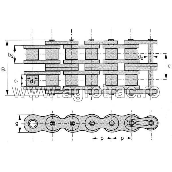 Lant SKF 12A-2, rola de 3.05 metri