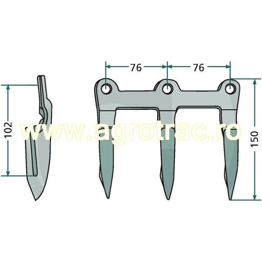 [H25603] Deget triplu H25603 pentru John Deere