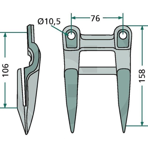 [Z11228] Deget dublu Forged Z11228 John Deere