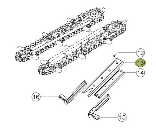 [1501021] Cutit kit floare pasiv pentru heder de porumb Claas stanga