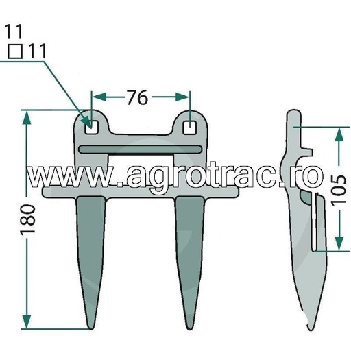 [676235.4, 626295.0] Deget dublu Forged 676235.4 Claas