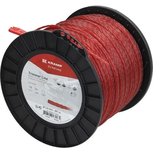 [NL30281TCKR] Fir taiere rasucit 3mm rosu pentru motocoasa