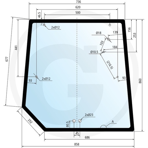 [650815034 VPM7363 30/4071-23] Luneta tractor 3715438M1 pentru Massey Ferguson