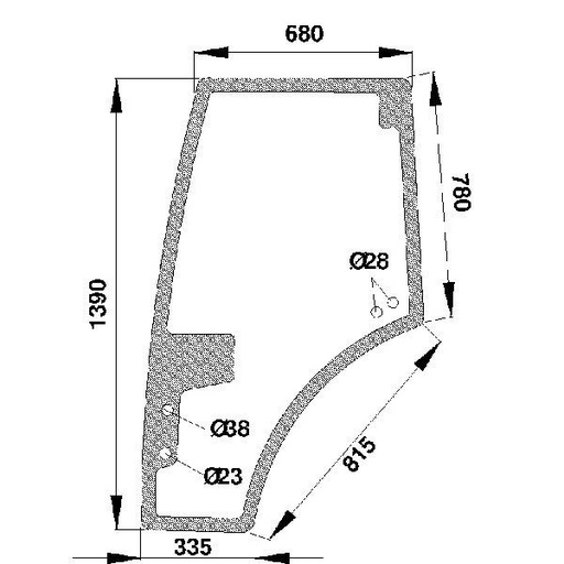 [650886482 22/4039-36T] Usa sticla H816810030330 stanga pentru Fendt
