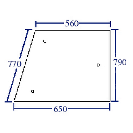 [650886562 23/4040-7] Geam lateral 86521435 dreapta pentru Fiat Ford New Holland