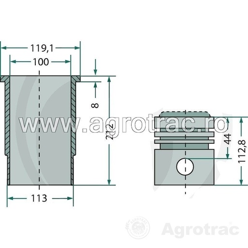 [28/31-163 38018099] Set piston 7701200917 pentru Motor MWM D226 D227