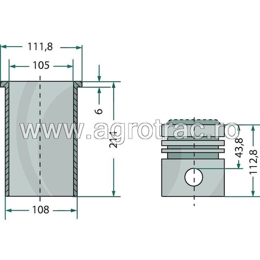 [38006390 28/31-170] Set piston 7701032473 pentru motor MWM D226