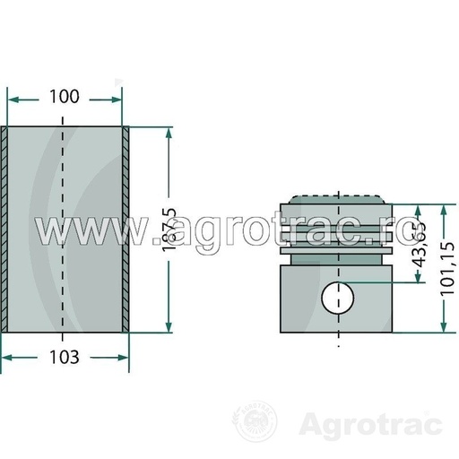 [38017158] Set piston 4653280 + 79037500 + 1909172 pentru Fiat motor Iveco