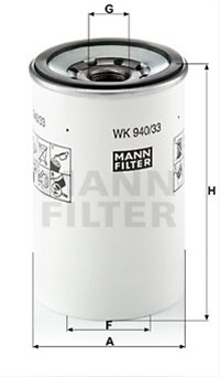 [8001052, 8004086] Filtru combustibil Mann-Filter WK940/33x