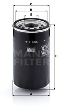 [8002080] Filtru hidraulic Mann W1160/6