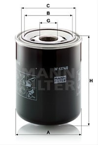 [8002184] Filtru hidraulic Mann W1374/6
