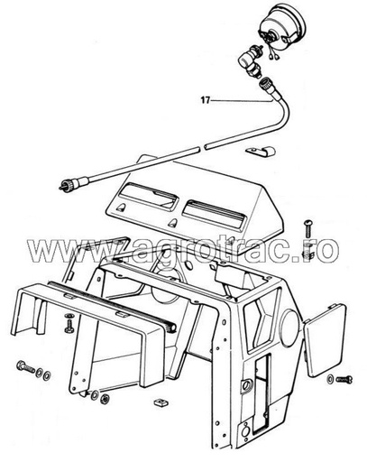 [66002647435030] Cablu turometru SDF 0.264.7435.0/30 pentru Hurlimann Lamborghini Same